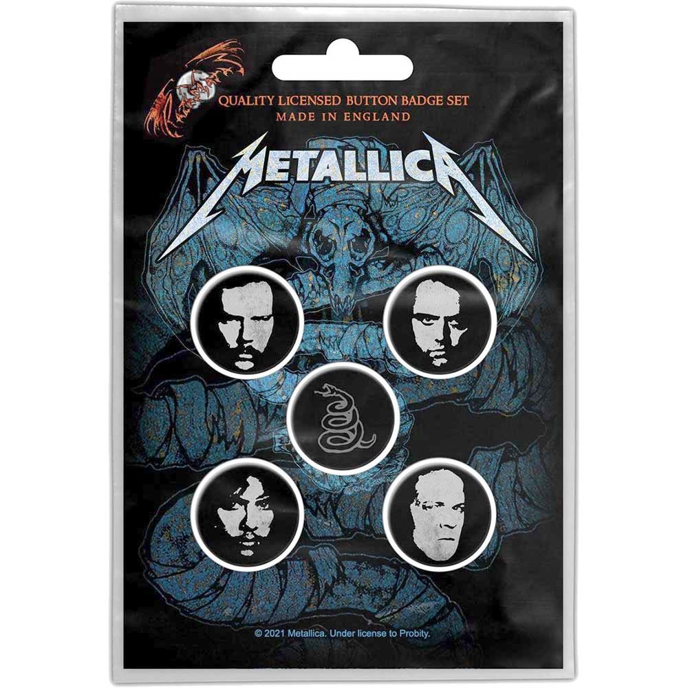 Metallica - Wherever I May Roam Badge/button - Set of 5 - Black/Grey